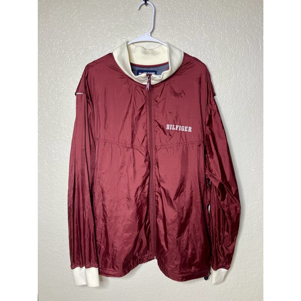 Vtg Y2K Hilfiger Athletics Windbreaker Jacket XL Crew Lacrosse 1984 Full Zip